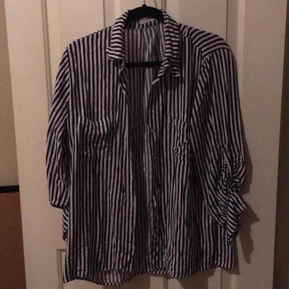 Vertical striped blouse